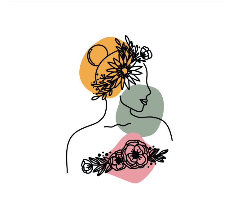 Living room blind with amazing woman flower face - TenStickers