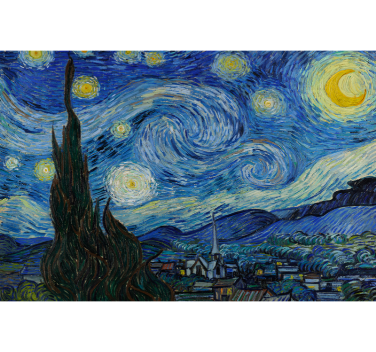 Living room blind van gogh's starry night design - TenStickers