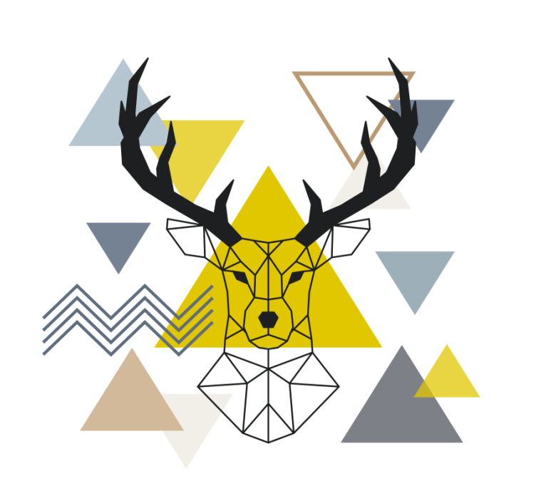 Living room blind geometric stag design - TenStickers