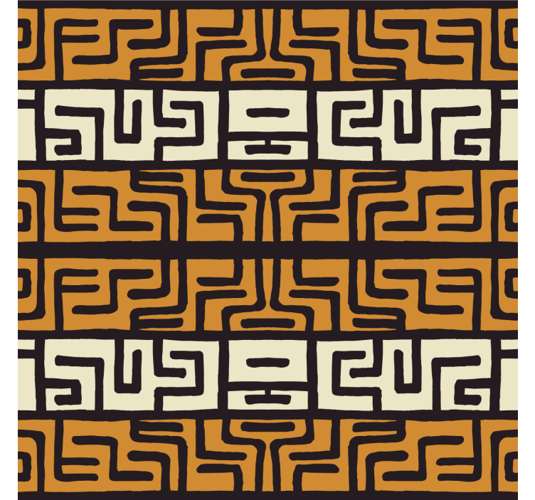 Living room blind african style abstract brown pattern - TenStickers
