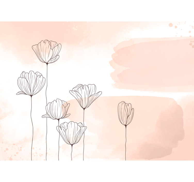 Living room blind floral line - TenStickers