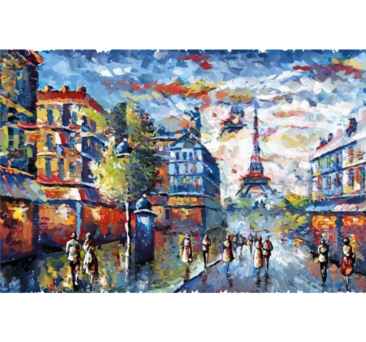 Living room blind watercolor bohemian art paris - TenStickers