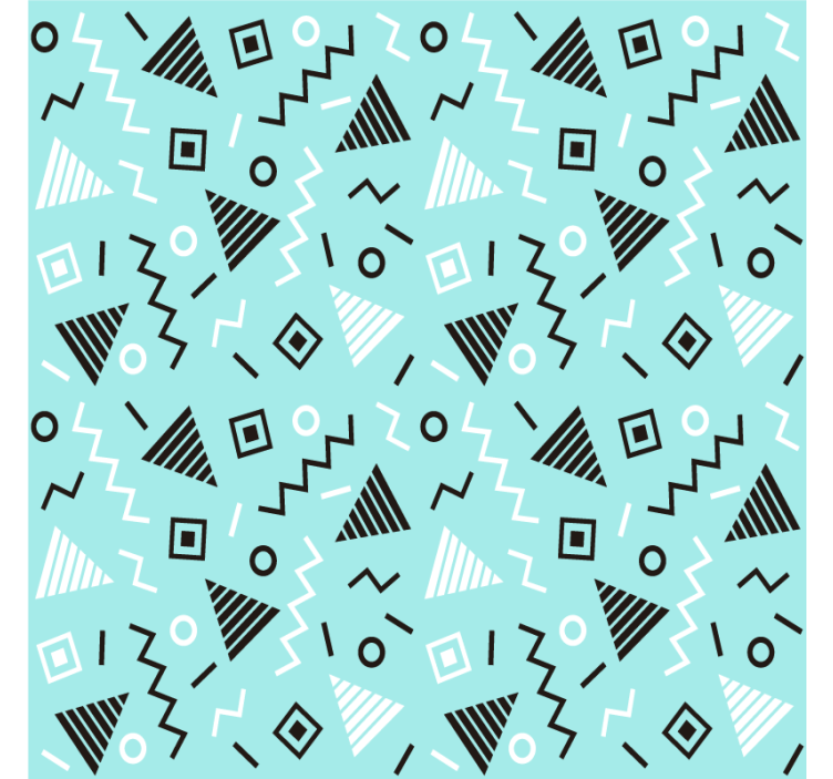 Living room blind with 80s memphis style pattern - TenStickers