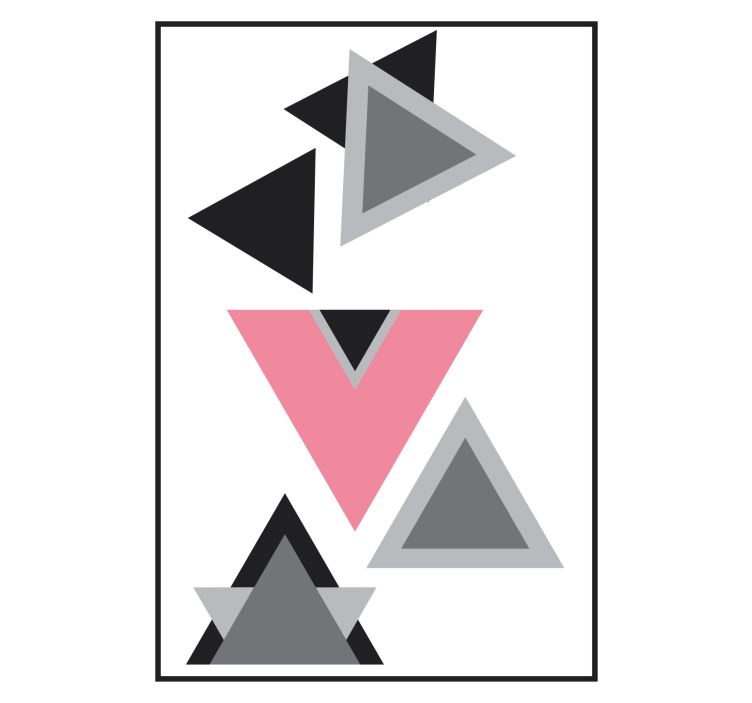 Living room blind with triangles abstract art - TenStickers