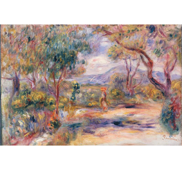 Living room blind village landscape in france - TenStickers