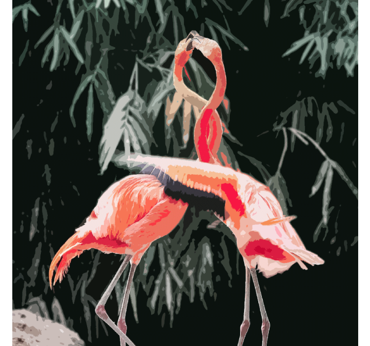 Living room blind with beautiful flamingo design - TenStickers