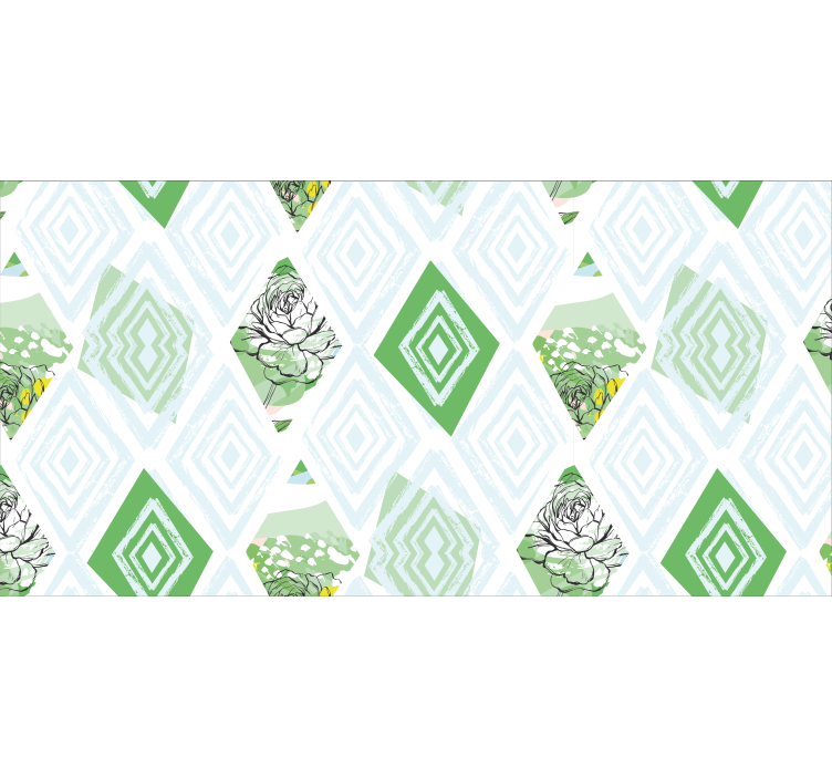 Living room blind with abstract geometric flowers - TenStickers