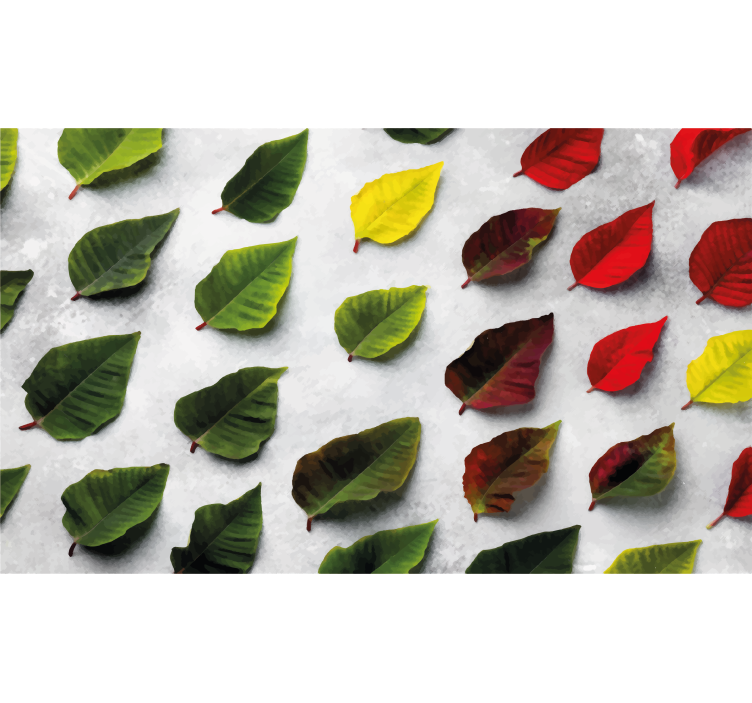 Living room blind with vibrant leaf patterns - TenStickers