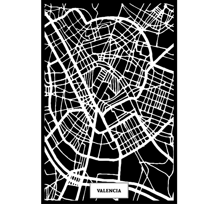 Living room blind valencia topographic map - TenStickers