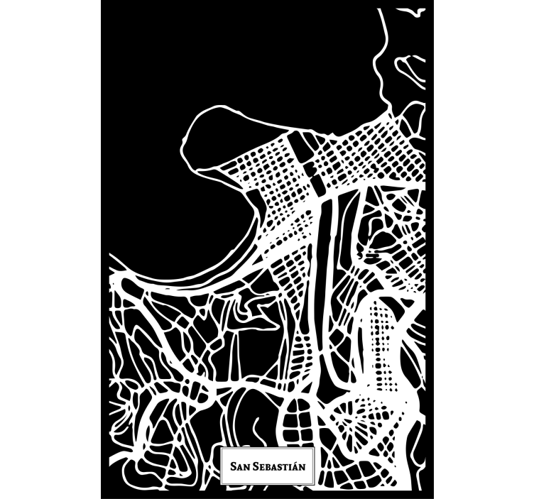 Living room blind san sebastián topographic map - TenStickers