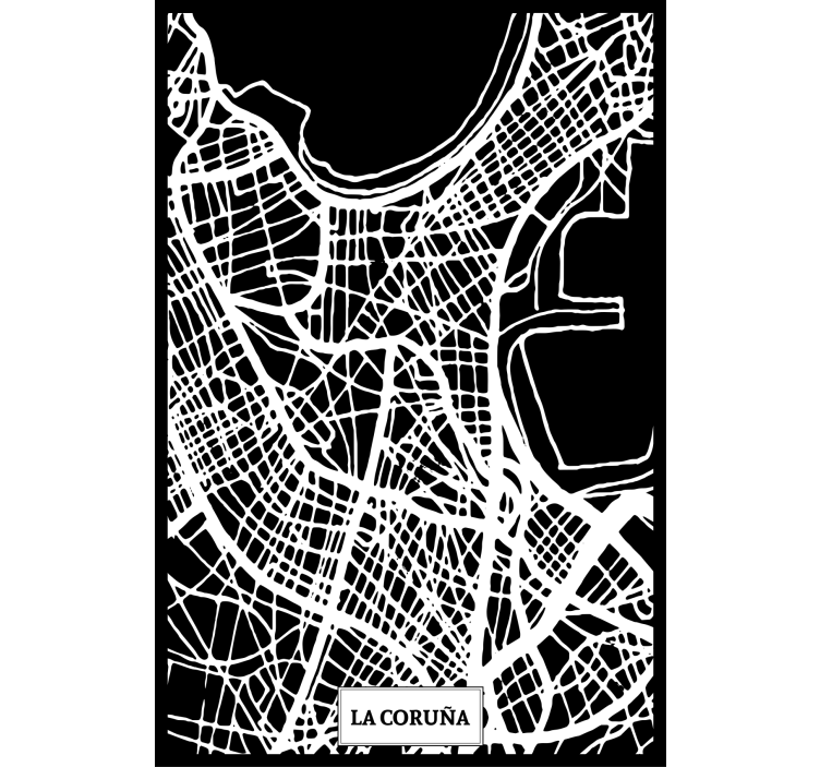 Living room blind topographic map coruña - TenStickers