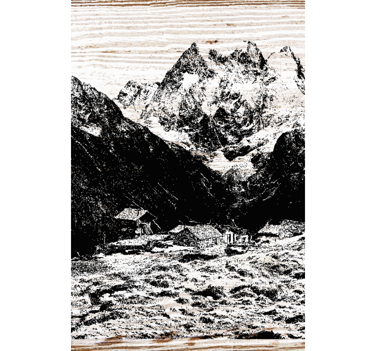 Living room blind swiss alps design - TenStickers