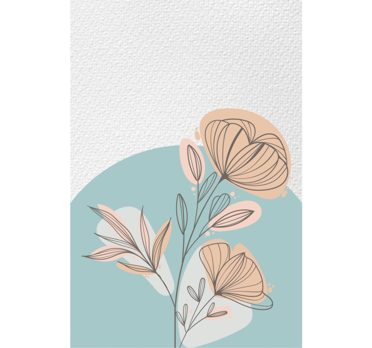 Living room blind floral painting - TenStickers