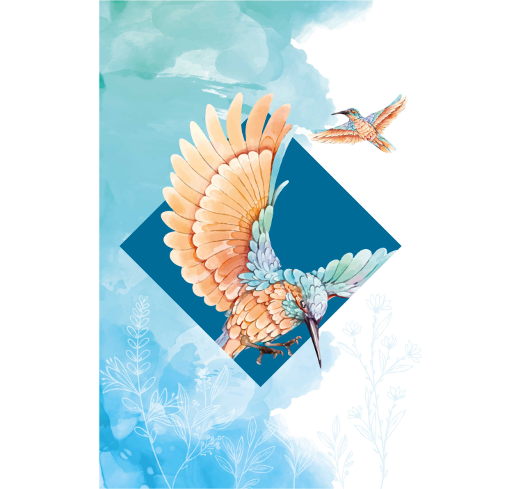 Living room blind kingfisher birds design - TenStickers