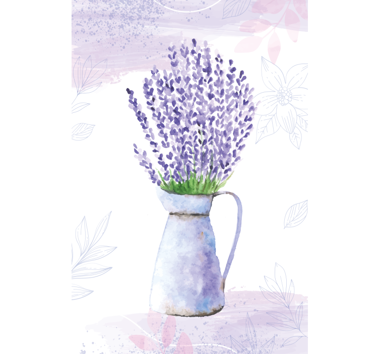 Living room blind lavender vase - TenStickers