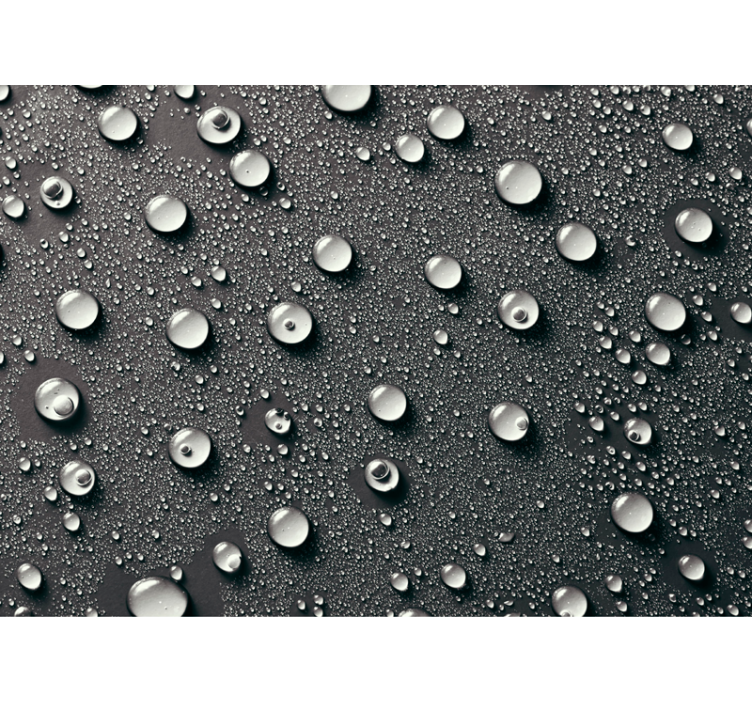 Black roller blind gray bathroom mural with water bubbles - TenStickers