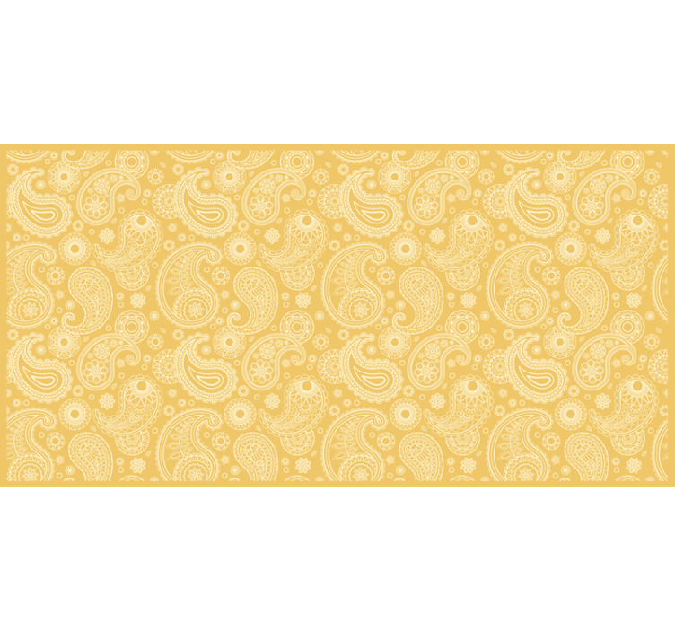 Blind yellow arabic paisley pattern fabric - TenStickers