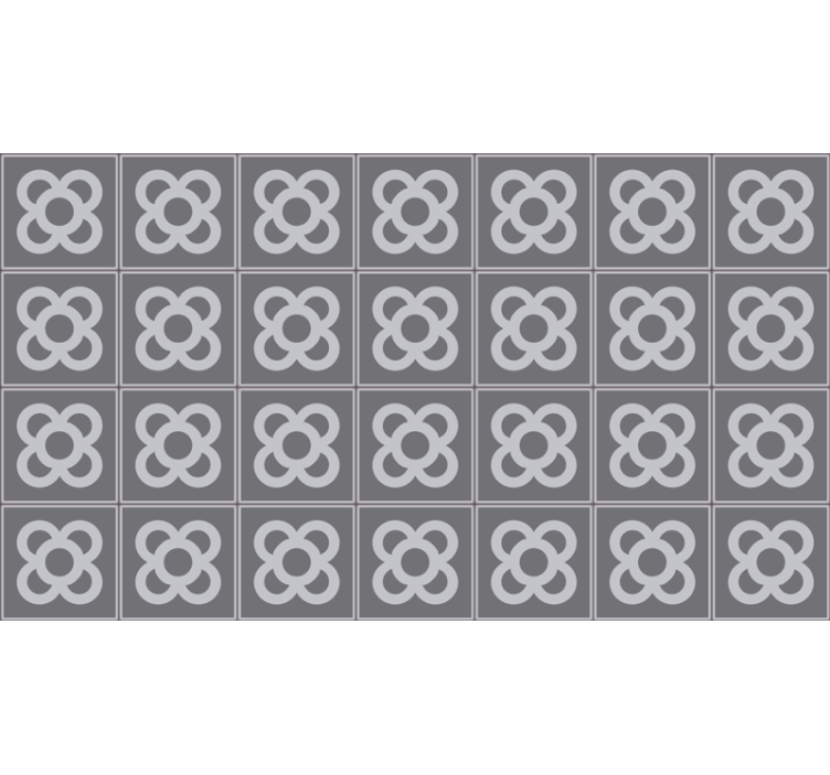 Blind grey barcelona tile vinyl rug - TenStickers
