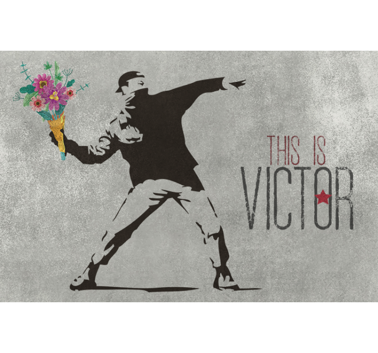 Blind grey custom banksy flower bouquet - TenStickers