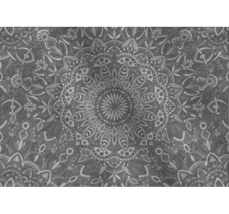 Blind grey intricate mandala design - TenStickers