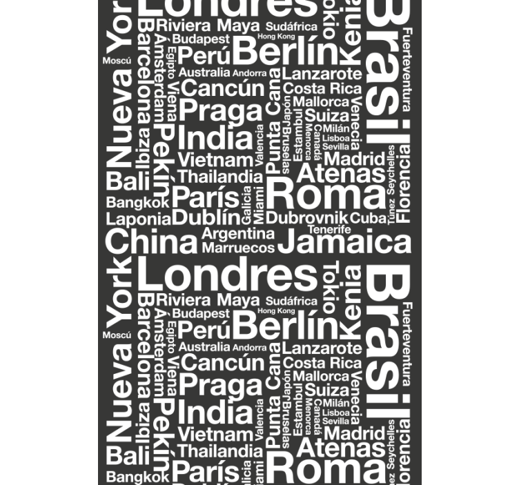 Cities Text roller blind black background - TenStickers
