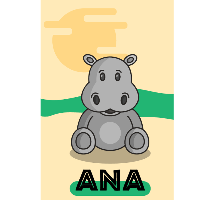 Customizable Hippo animals blind - TenStickers