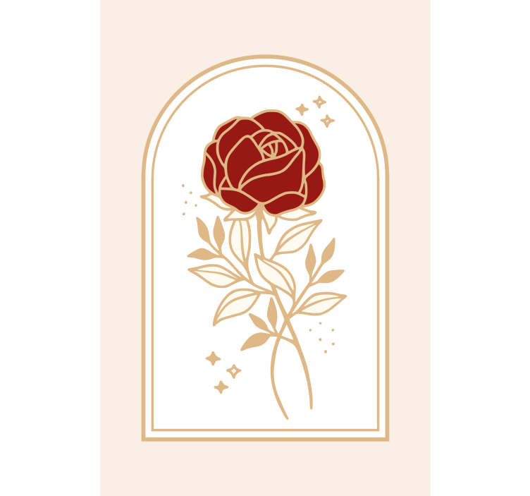 Beige arched rose elegant blind - TenStickers
