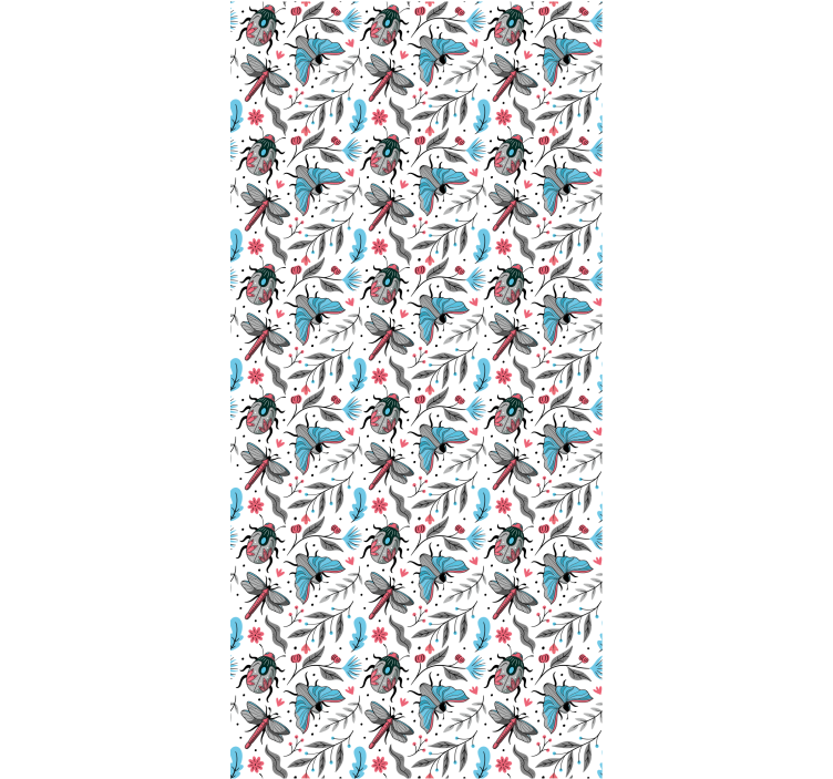 Winged insects and flora blind flowers and plants - TenStickers