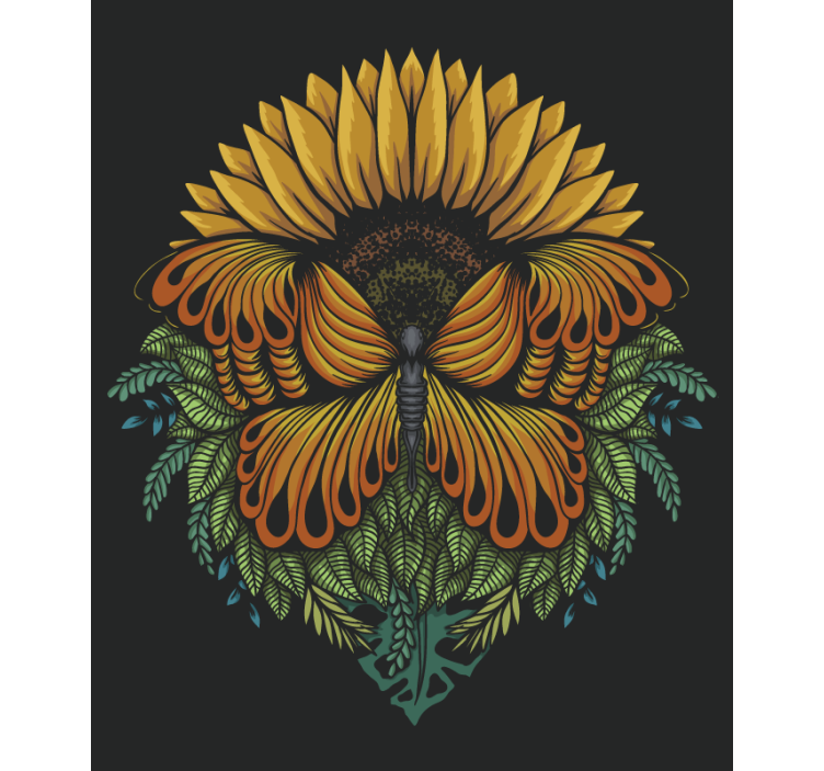 Sunflower motif butterflies blind - TenStickers