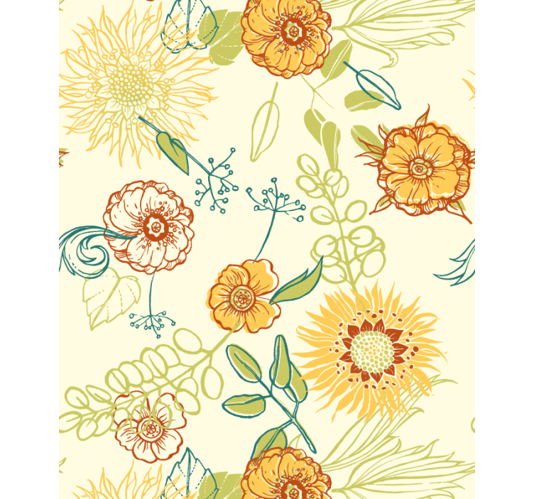 Vibrant Floral Patterns blind flowers and plants - TenStickers