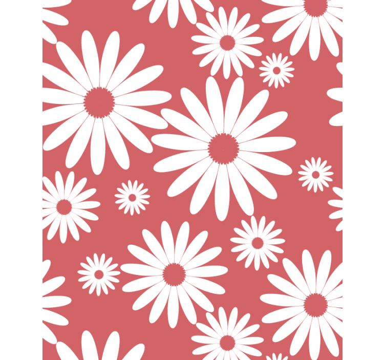 White Daisy Pattern blind flowers and plants - TenStickers