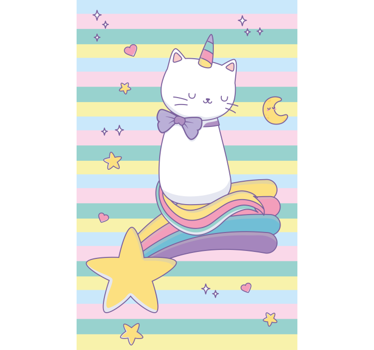 Magical cat unicorn blind children - TenStickers