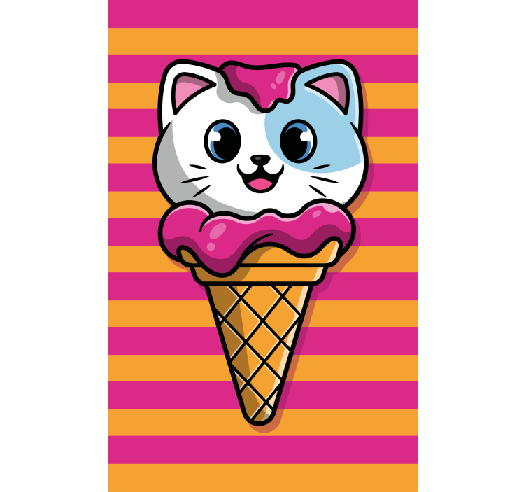 Cat Ice Cream animals blind - TenStickers