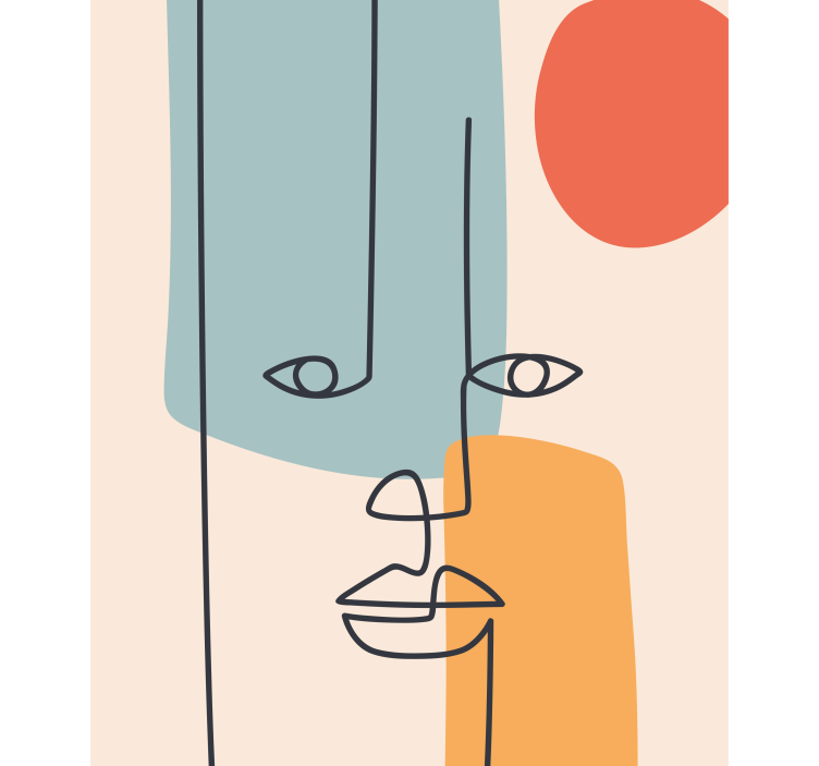 Abstract Face Outline art deco blind - TenStickers