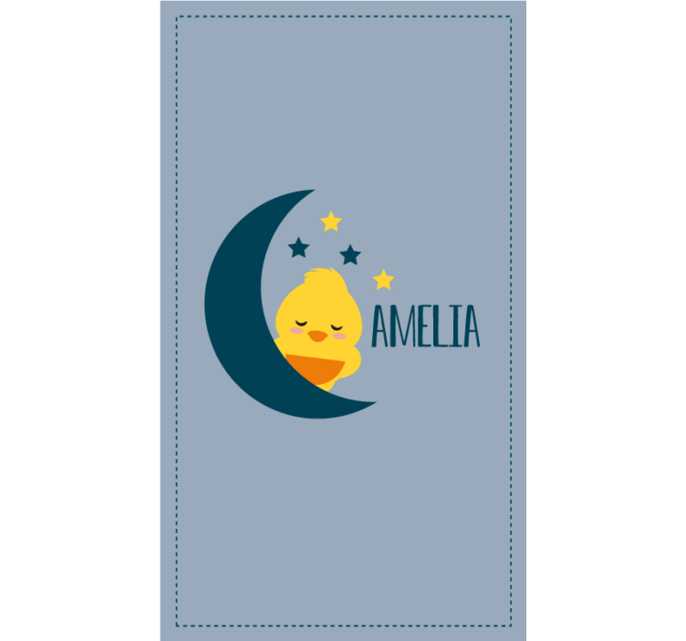 Moon chick with name blind children - TenStickers
