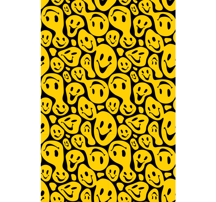 Yellow smiley faces original roller blind - TenStickers