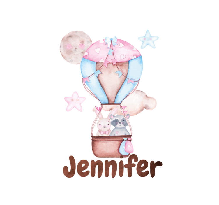 Hot air balloon with name blind children - TenStickers