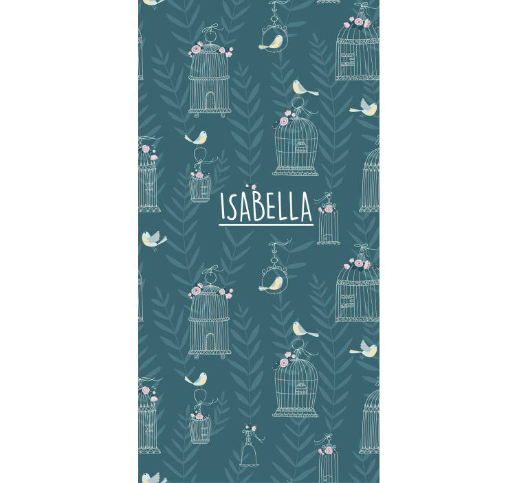 Blue birdcages with name blind children - TenStickers