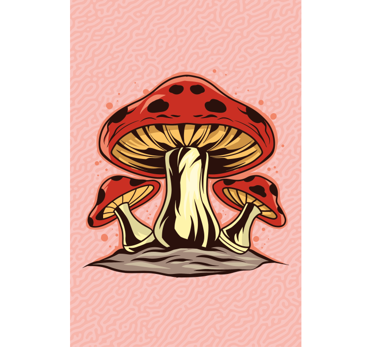 Vibrant Mushroom Trio blind flowers and plants - TenStickers