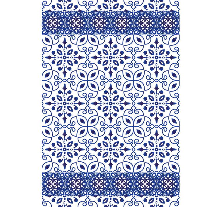 Ornate blue tiles bathroom blind - TenStickers