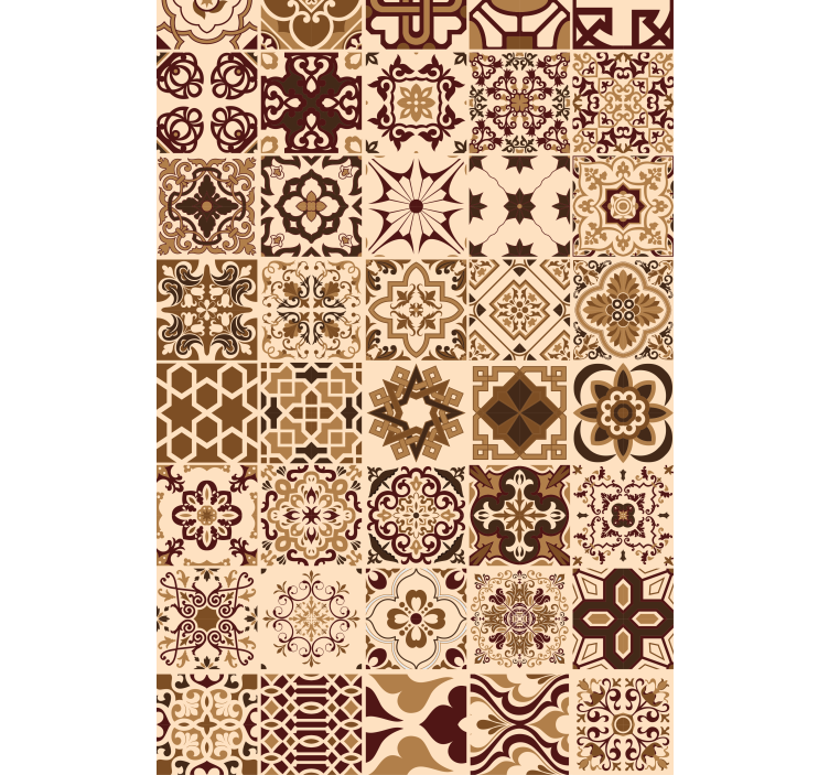 Geometric beige tiles blind - TenStickers