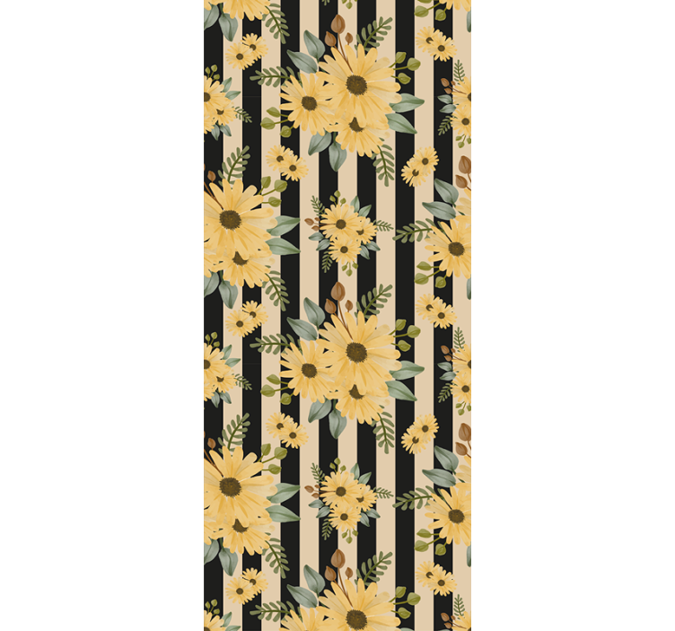 Sunflower Floral Motif blind flowers and plants - TenStickers