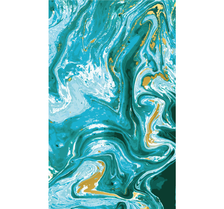 Turquoise marble effect painting Blind painting - TenStickers