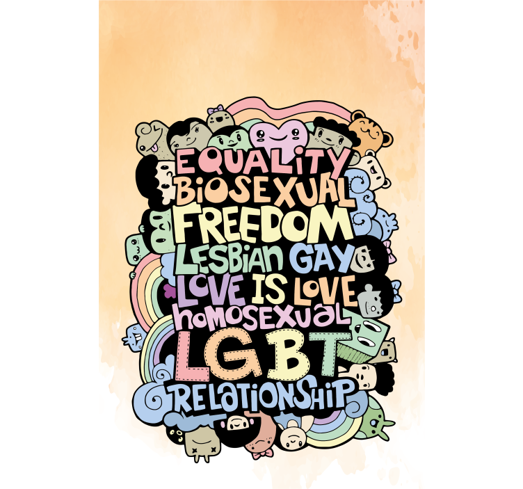 LGBTQ+ Love Affirmation text blind - TenStickers