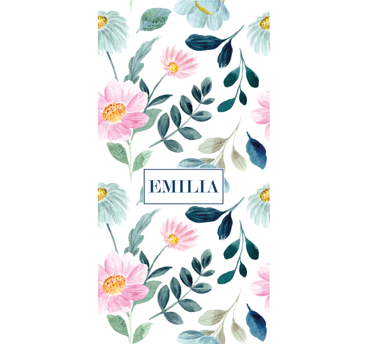 Floral Blossom With Name blind flowers and plants - TenStickers