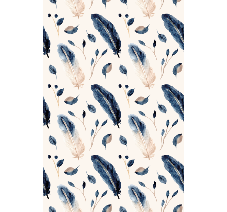 Elegant feather pattern blind flowers and plants - TenStickers