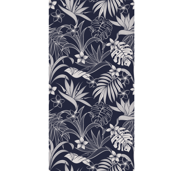 Dark tropical floral pattern blind flowers and plants - TenStickers