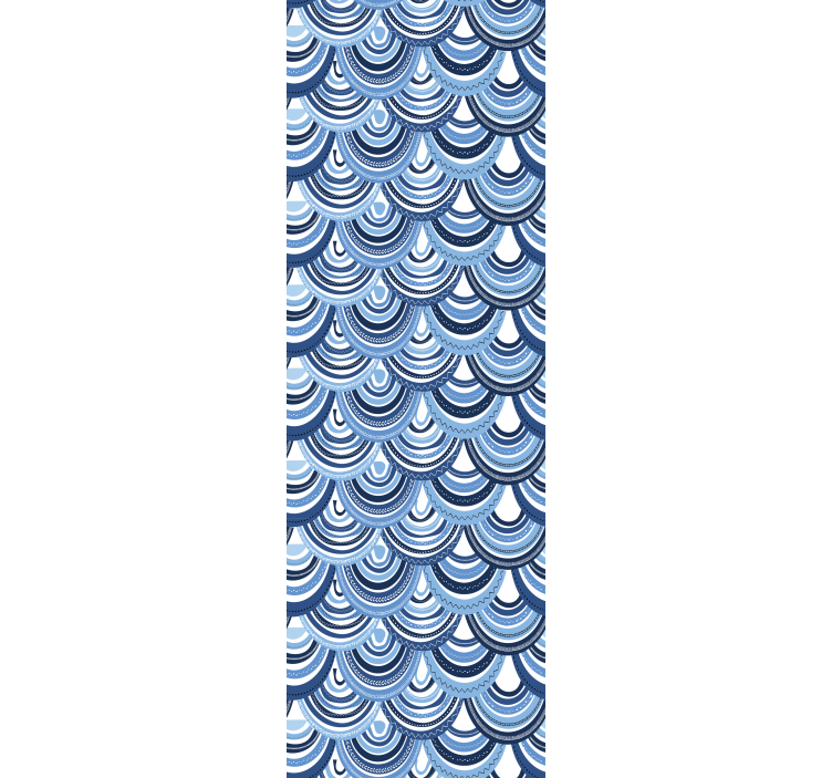 Blue wave patterns pattern roller blind - TenStickers