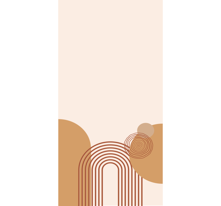 Curved line beige design modern blind - TenStickers