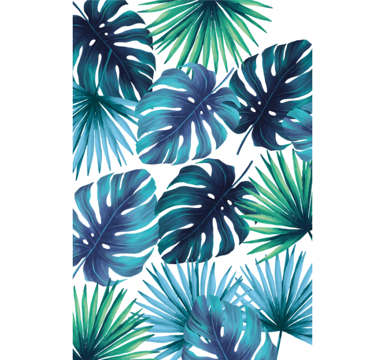 Blue tropical leaves master bedroom shades - TenStickers